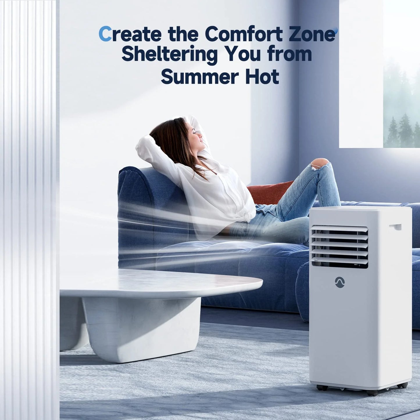 10000 BTU Portable AC for Room up to 450 Sq. Ft