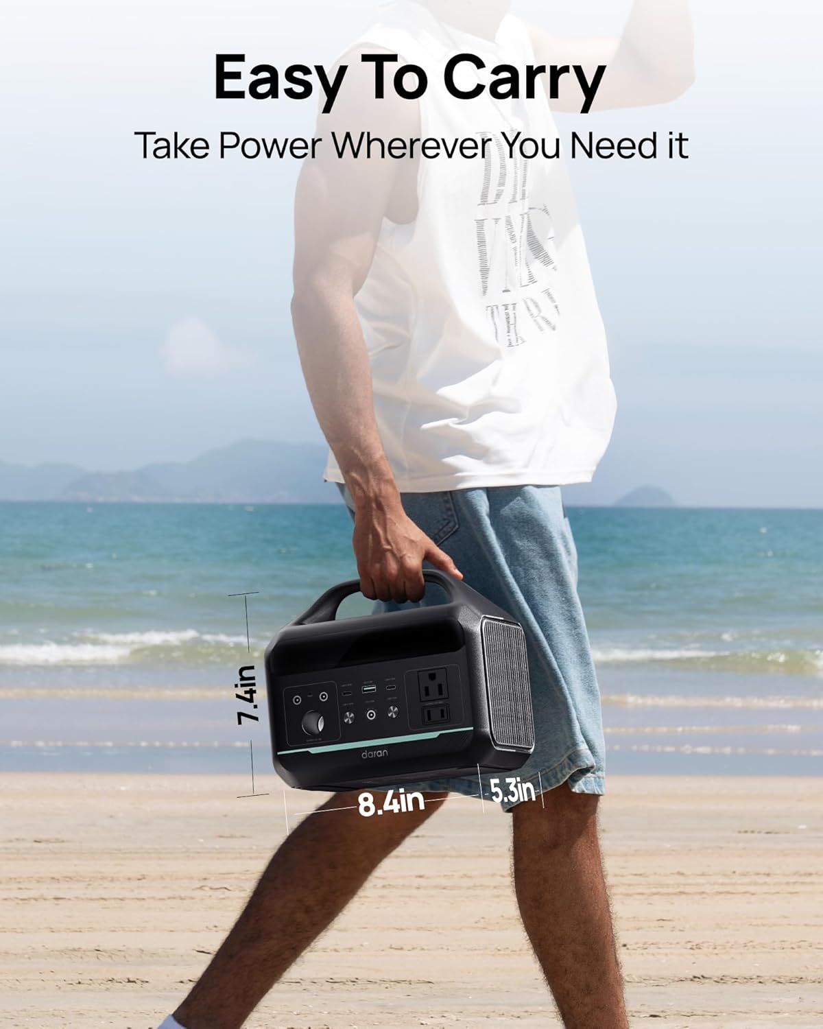 Portable Power Station 56000mAh, 179.2Wh LiFePO4 Battery Backup w/ 2 300W (Peak 600W) AC Outlets, 1.5hrs Fast Charging, Power Bank for Hurricane Emergency/Outdoor Camping/RVs/Home Use
