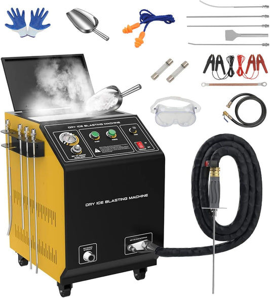 Dry Ice Blasting Machine,HTS705 Pellet Dry Ice Blasters,Industrial Dry Ice Blasting Cleaning Machine, Dry Ice Blaster Engine Cleaner Intake Valve Cleaner, Dry Ice Blast Cleaners 110V/220V