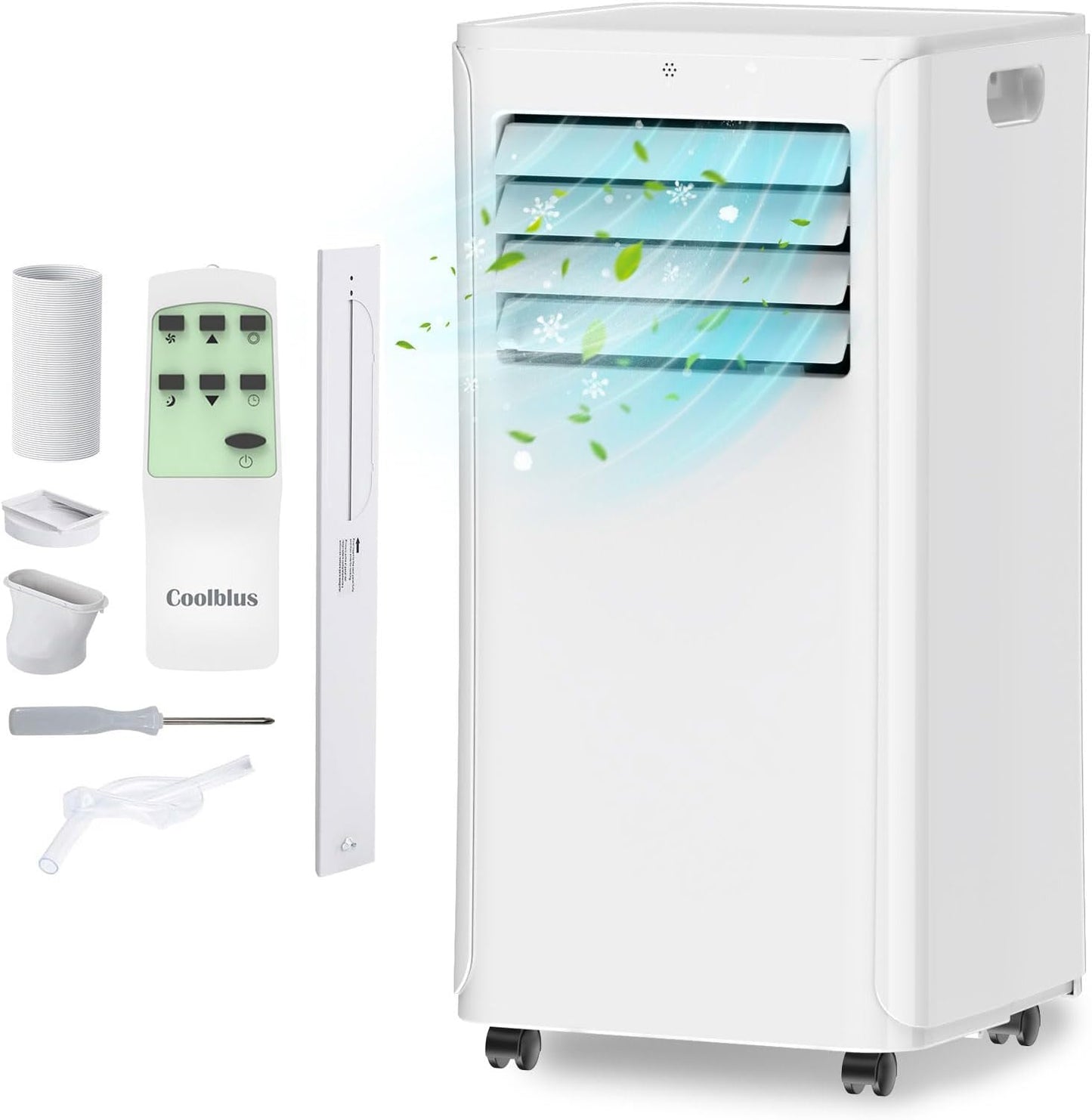 8500 BTU Portable Air Conditioners Cool Up to 360 Sq.Ft,3 IN 1 portable ac unit with Remote Control/LED Display/24Hrs Timer/Window Installation Kit & Screwdriver,White