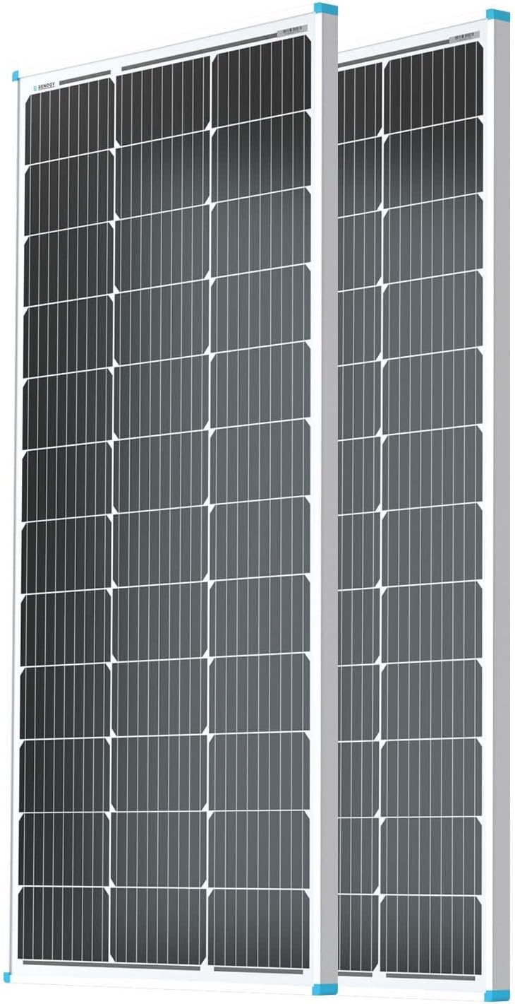 Solar Panel 100 Watt 12 Volt, High-Efficiency Monocrystalline PV Module Power Charger for RV Marine Rooftop Farm Battery and Other Off-Grid Applications, RNG-100D-SS, Single 100W