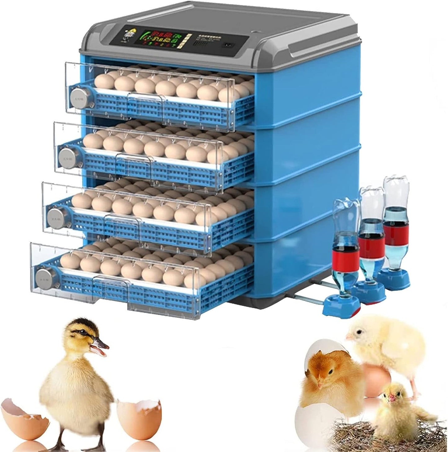 Egg Incubator, 192/256/500 Egg Incubator, Poultry Hatcher Machine with Automatic Egg Turning, Temperature & Humidity Control and LED Screen, General Purpose Incubator for Chickens Ducks Birds,500