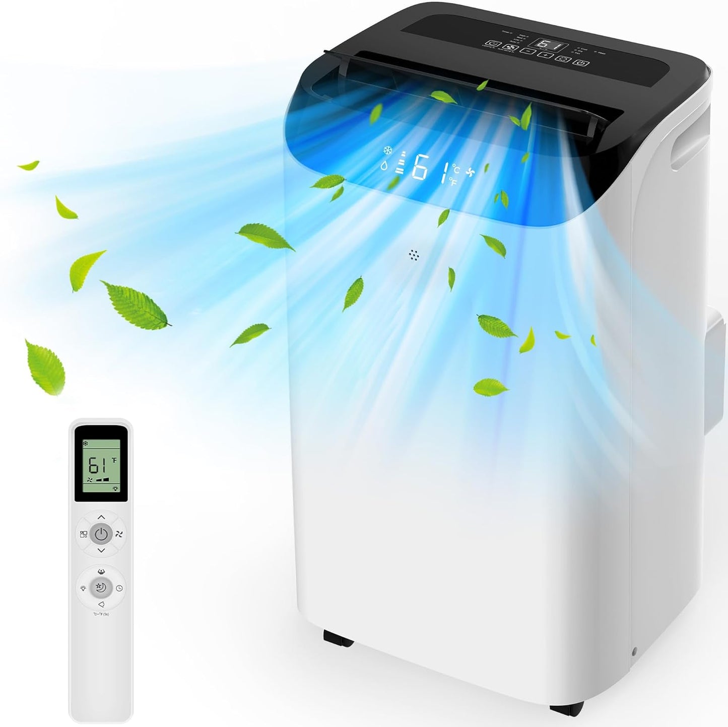 Inverter 16000BTU Portable Air Conditioners with Remote, Free Stand Cooling Portable AC Unit for Room up to 800 sq.ft, with Dehumidifier & Fan, Dual Hose, Quiet Sleep Mode(45dB), Windows Kit