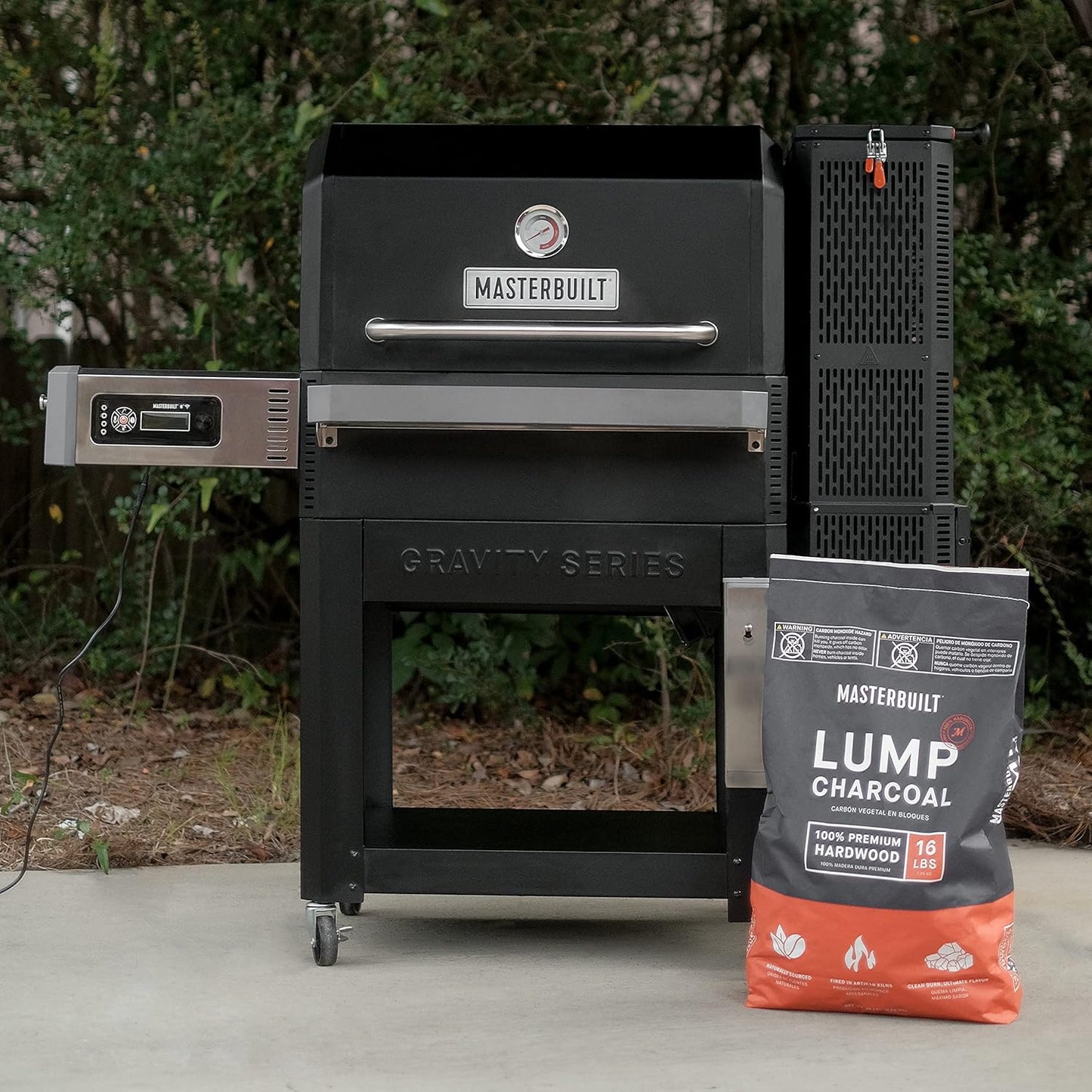 CC1830S 30" BBQ Charcoal Grill and Offset Smoker | 811 Square Inch cooking surface, Outdoor for Camping | Black