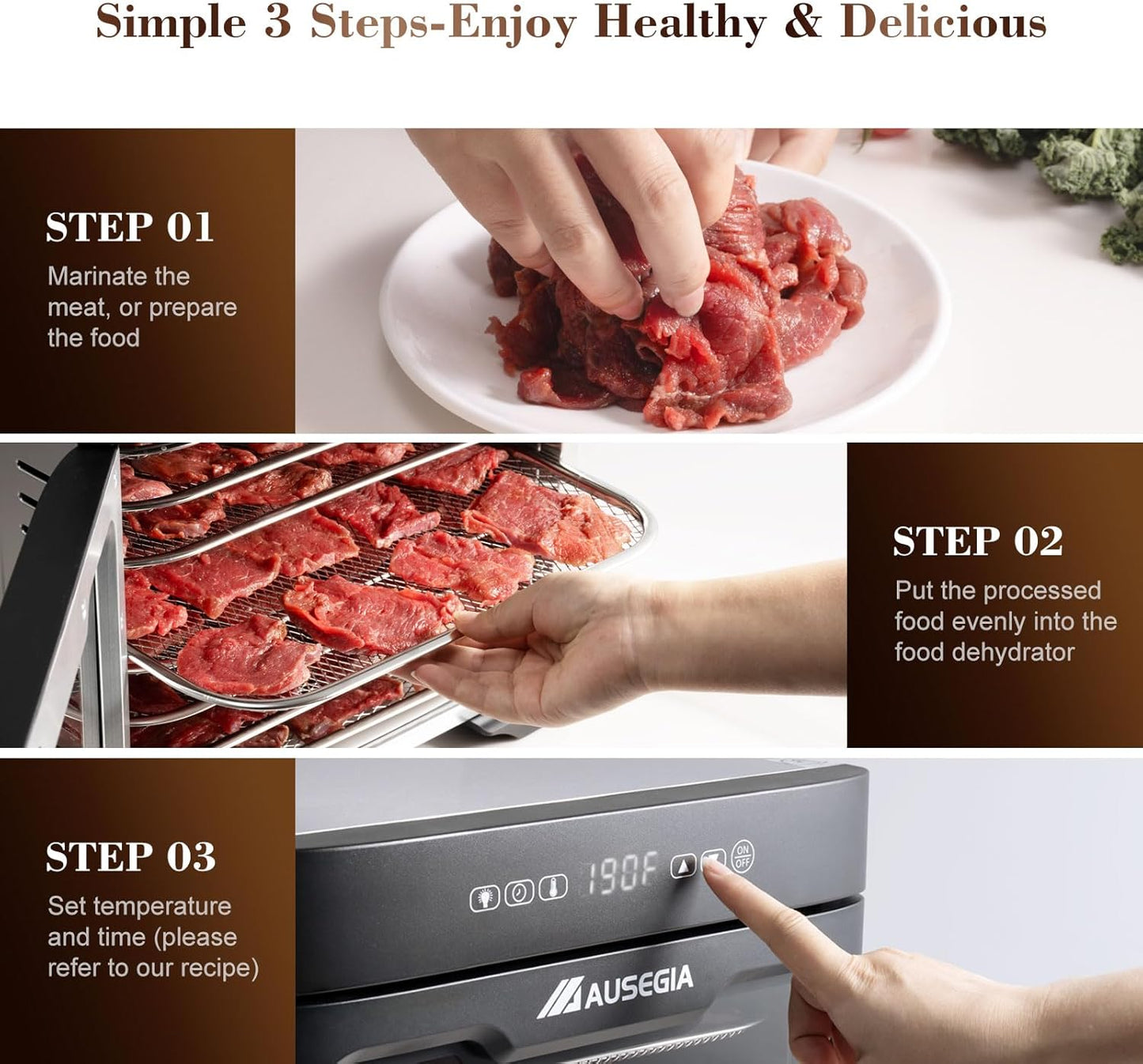 Commercial Large 12 Trays Food Dehydrator, Usable Area up to 22.67ft, 1200W Full Stainless Steel Dryer Machine, up to 190�� Temperature, for Meat, Fruit, Veggies, Beef, Herbs, Pet Foods