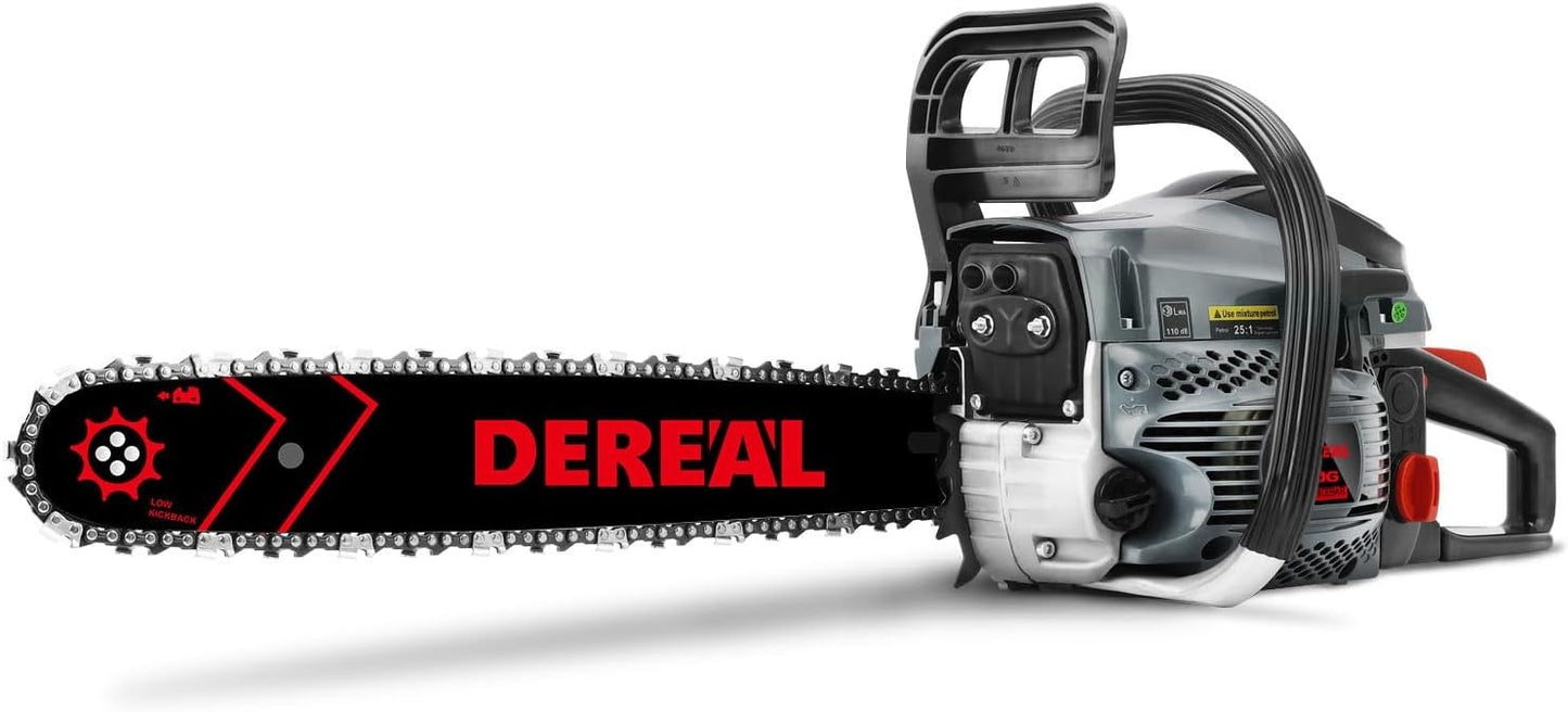 20 Inch 62CC Gas Powered Chainsaw 3.4HP 2 Stroke Engine Gas Power Chain Saw for Cutting Wood Outdoor Garden Farm Home