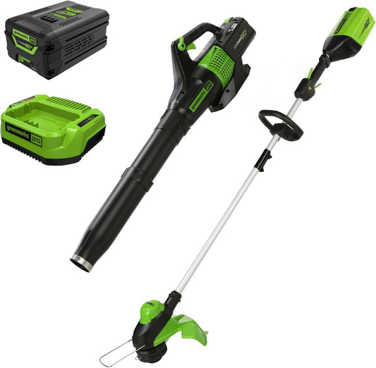60V 13" Cordless String Trimmer & Leaf Blower Combo Kit, 4.0 Ah Battery and Charger Included