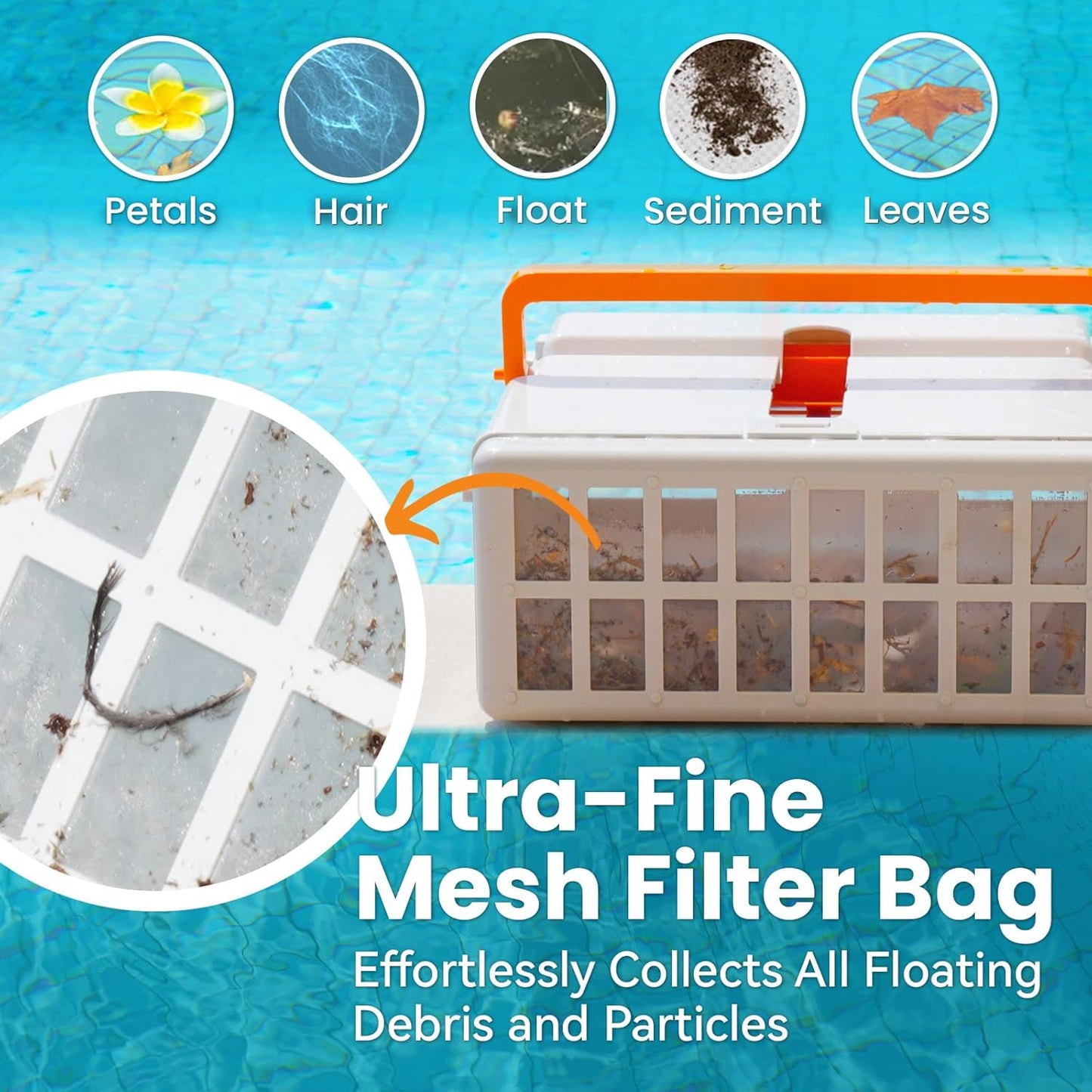 Solar Powered Automatic Robotic Pool Skimmer Cleaner,Solar Pool Surface Cleaner Dual Mode with Obstacle Avoidance Daytime 锛� Overnight Continuous Cleaning Ideal for All Swimming Pool-White