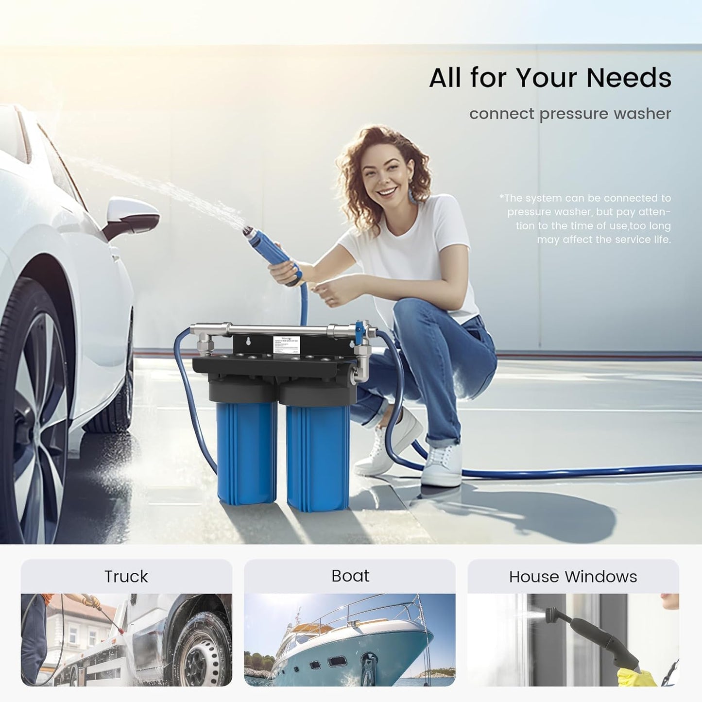 Spotless Car Wash System with Resin, Deionized Water System, Spot Free, Works for All Vehicles, RV, Motorcycles, Windows, Boats, Planes and More, No Towel Drying.