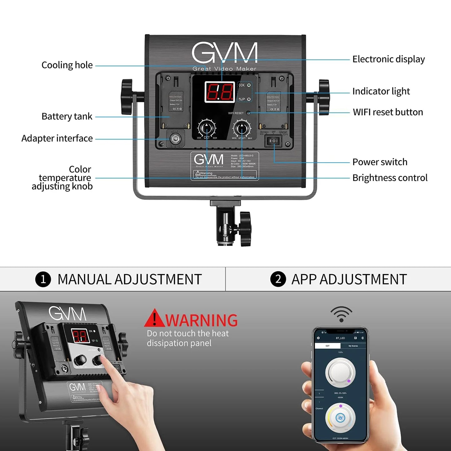 2 Pack LED Video Lighting Kits with APP Control