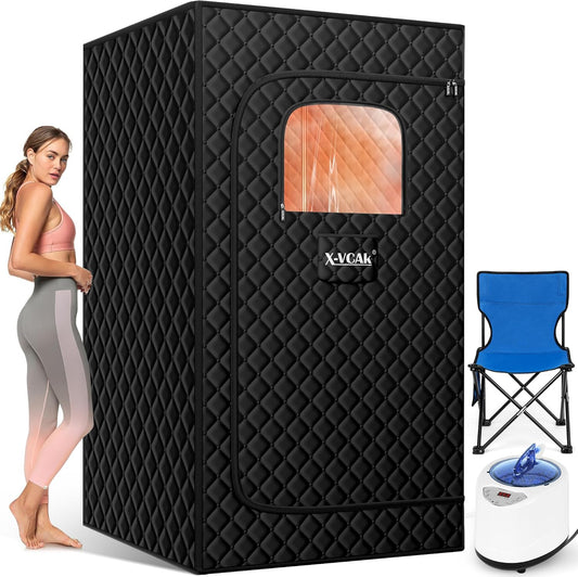Upgraded Sauna Box for Relaxation, Detoxification, Portable Steam Sauna for Home with Steamer, 9 Levels, 2.6�� x 2.6�� x 5.9��