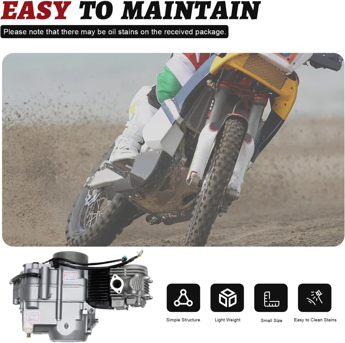 150CC 4 Stroke Engine Motor, Gy6 Single Cylinder Complete Engine Kit for 110cc-150cc Atvs and Go Karts and 11" Long Box Engine Size Scooters High-Flow Oil Pump CVT Carburetor Top Mount