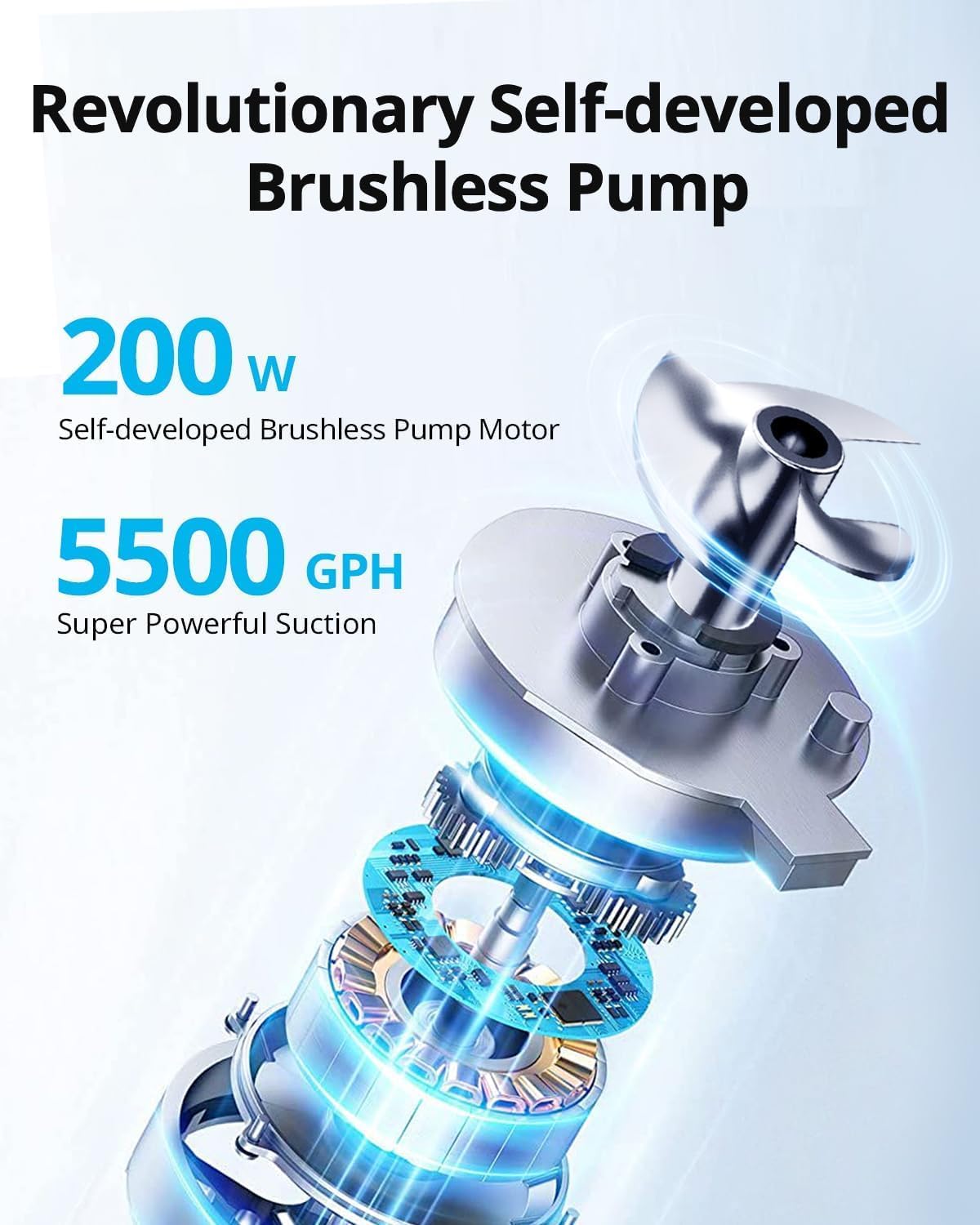 Cordless Robotic Pool Vacuum Cleaner - Intelligent Path Opimization, Cleans Floor, Walls, and Waterline - Suitable for Above & In-Ground Pools up to 2,260 sq.ft, Light Gray