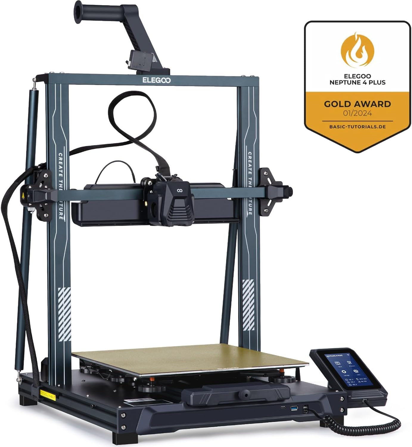 Printer with Auto Bed Leveling, Dual-Gear Direct Extruder, Dual Lead Screw Drive, Removable Capacitive Screen, 8.85x8.85x11in Large Printing Size