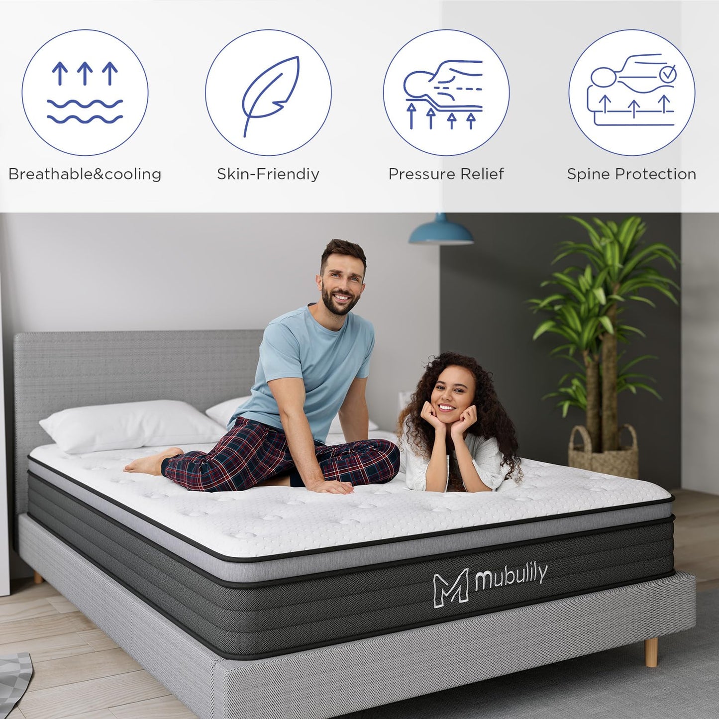 10 Inch Hybrid Mattress in a Box with Gel Memory Foam