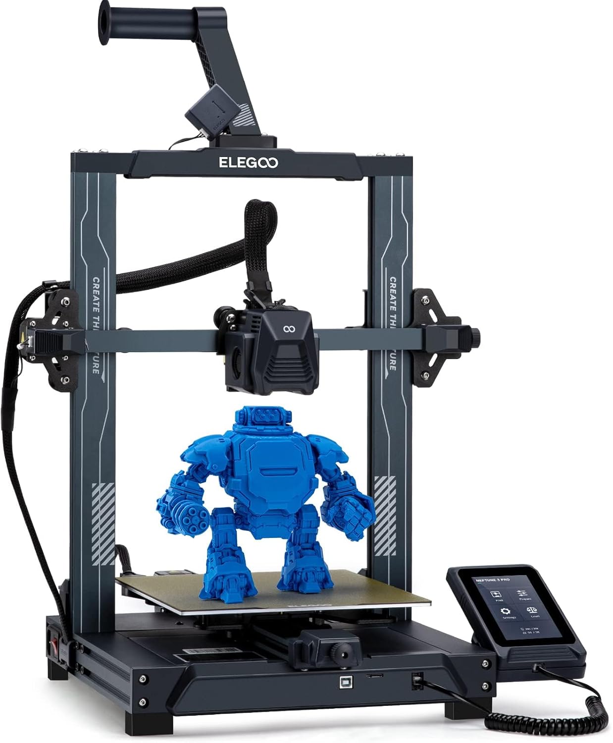 Printer with Auto Bed Leveling, Dual-Gear Direct Extruder, Dual Lead Screw Drive, Removable Capacitive Screen, 8.85x8.85x11in Large Printing Size