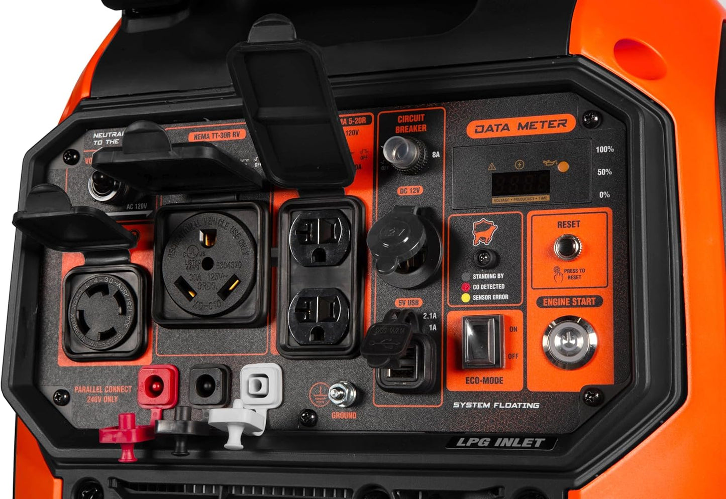 Quiet 6800-Watt Dual Fuel RV-Ready Electric Start Portable Inverter Generator with Fuel Shut Off and CO Watchdog for Electric Vehicle Backup (DF680iX)