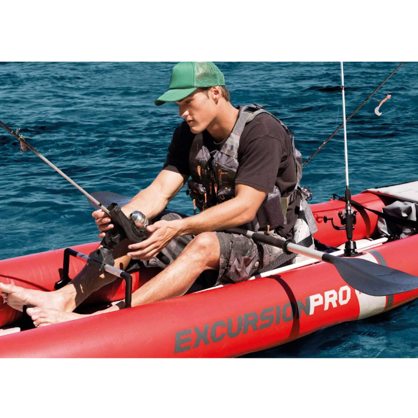 2 Person Vinyl Inflatable Kayak with Aluminum Oars