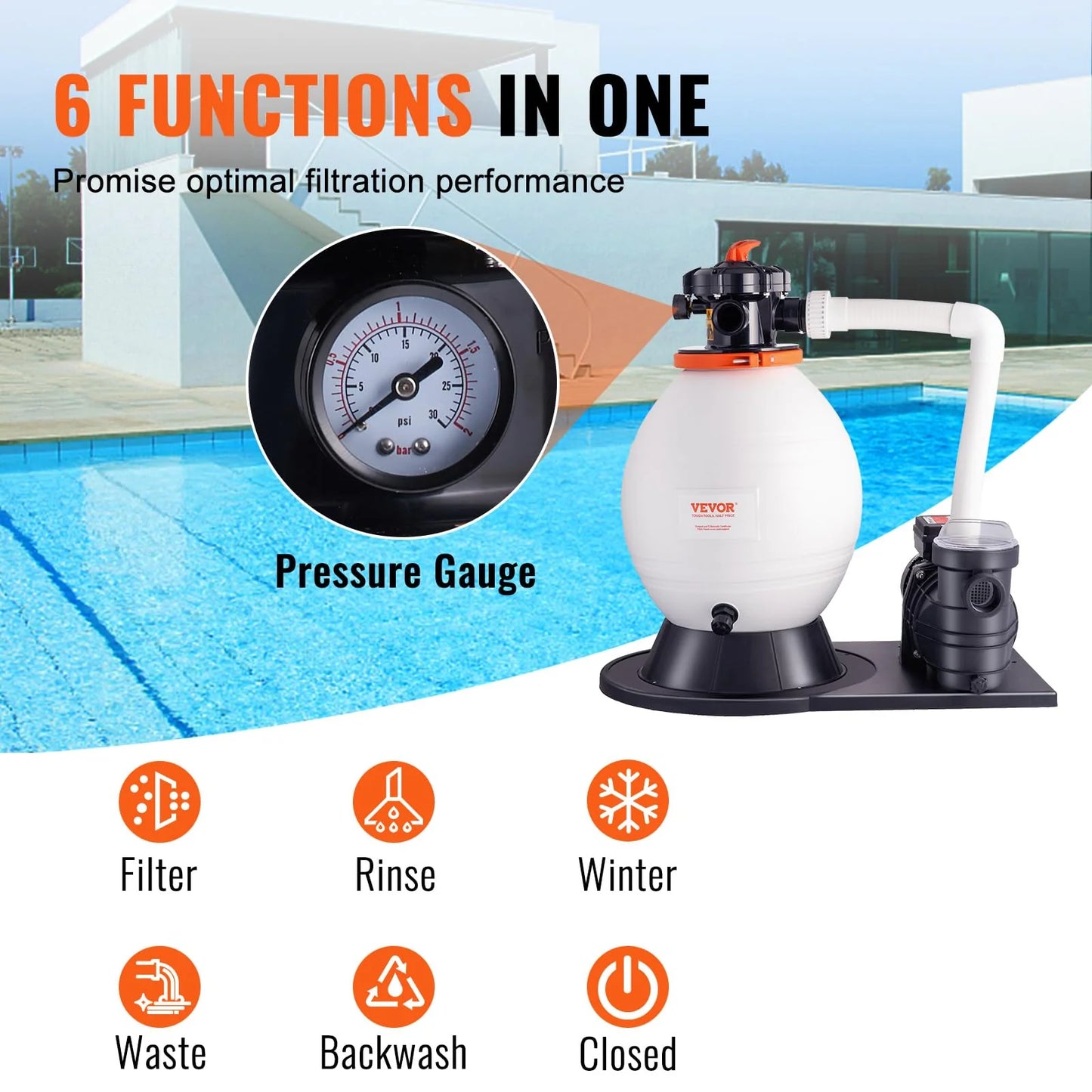 16" Swimming Pumps System & Filters Combo Set