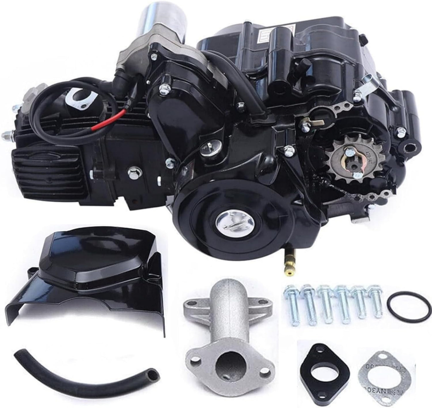 150CC 4 Stroke Engine Motor, Gy6 Single Cylinder Complete Engine Kit for 110cc-150cc Atvs and Go Karts and 11" Long Box Engine Size Scooters High-Flow Oil Pump CVT Carburetor Top Mount