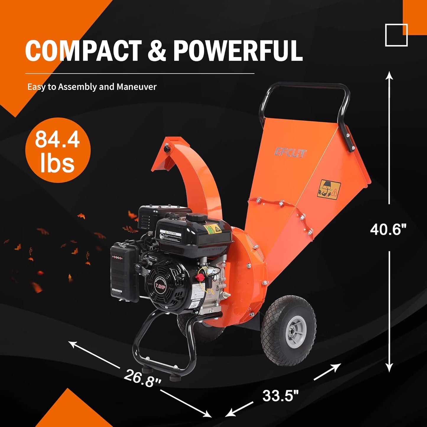 C40 Wood Chipper 4" inch Max Diameter Capacity 9 HP 274cc Gas Powered Engine Heavy Duty Shredder Mulcher