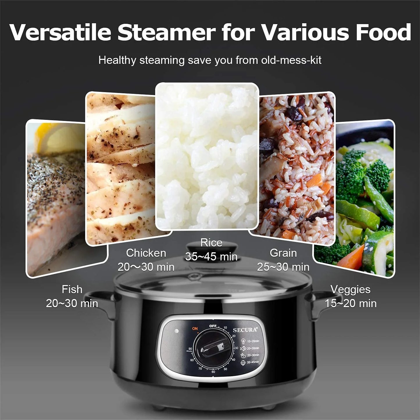8.5 Qt Electric Stainless Steel Food Steamer