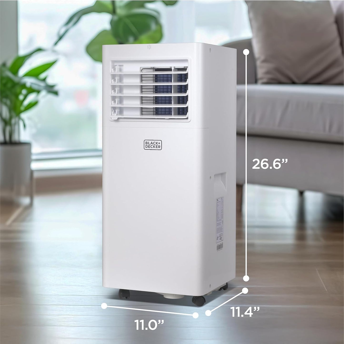 Portable Air Conditioner, 12,000 BTU (8,000 BTU SACC) for Rooms up to 550 Sq. Ft., Portable AC with Follow Me Remote Control and Window Kit, BPACT12WT, White