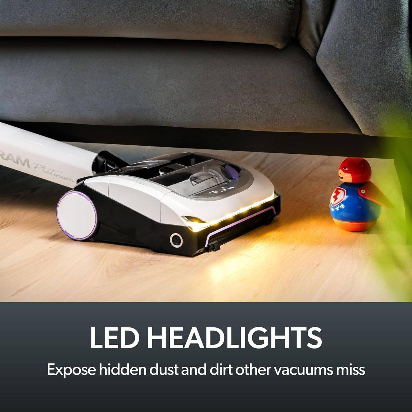 Platinum Cordless Vacuum Cleaner - Includes Anti-Hair Wrap Brush Bar - Perfect for Carpet and Hardwood Floors - Rechargeable 22v Li-ion Battery - Lightweight (7 lbs.)