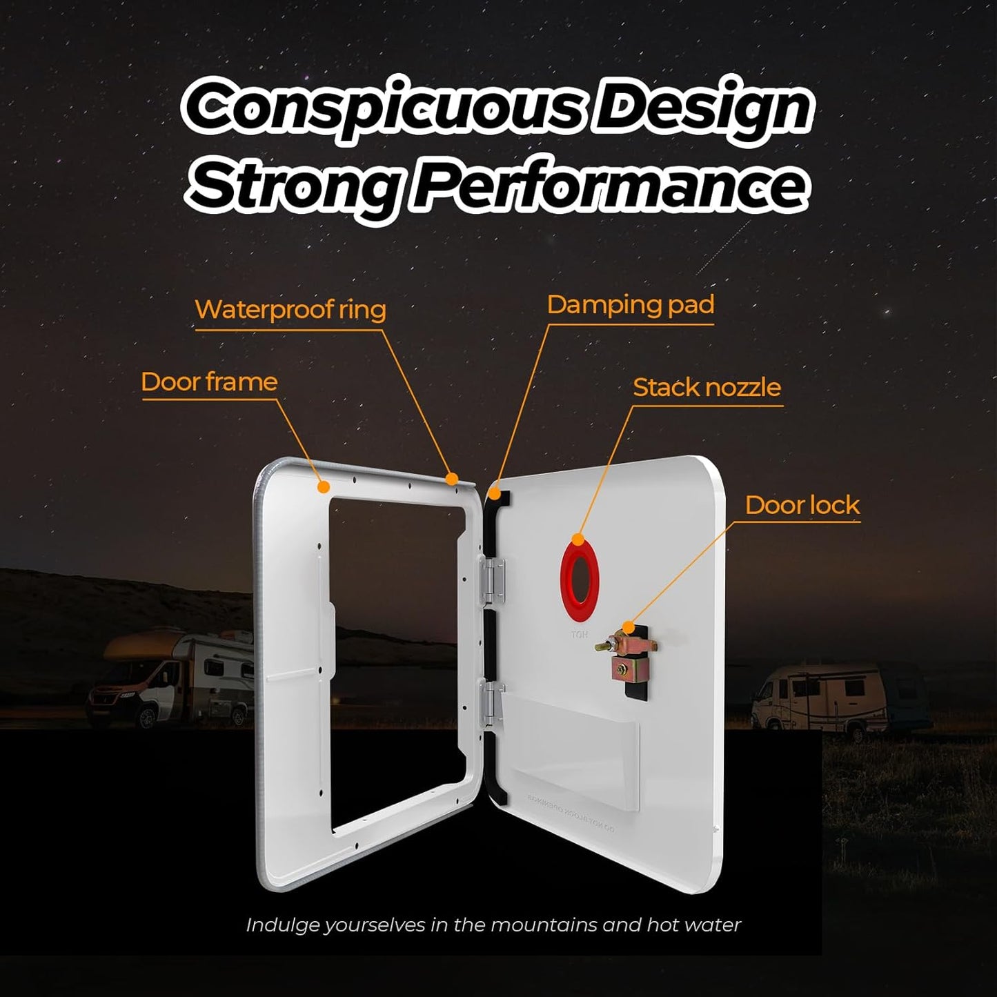 RV Tankless Water Heater without Door, , Propane Gas, DC 12V, 3 Optional Door Sizes 15"x15", 15"x18" and 18"x18" for Refitment, Compatible with All RVs, Sufficient Power, High Altitude