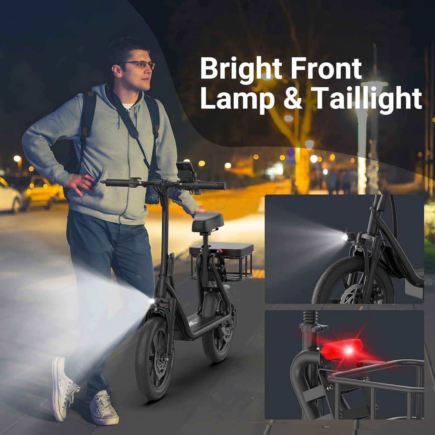 Electric Scooter Adults,Max 19/27/49 Miles Ranges,Top Speed 19/22 mph,350/750W Peak Motor, Folding E-Scooter with Dual Braking Dual Suspension
