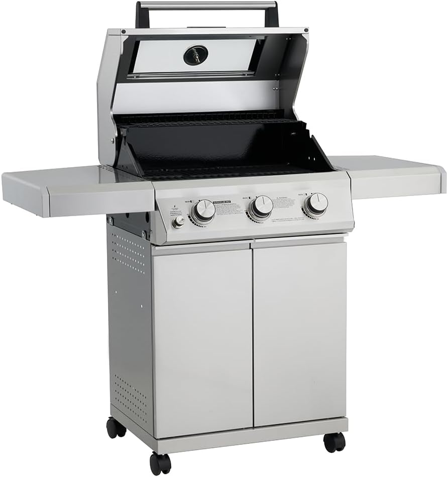 Larger 4-Burner Propane Gas Grills bbq Stainless Steel Heavy-Duty Cabinet Style with Knob Controls Side Burner Mesa 400m