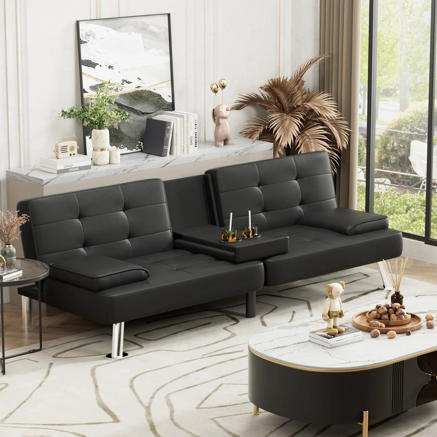 Modern Convertible Folding Futon Sofa Bed