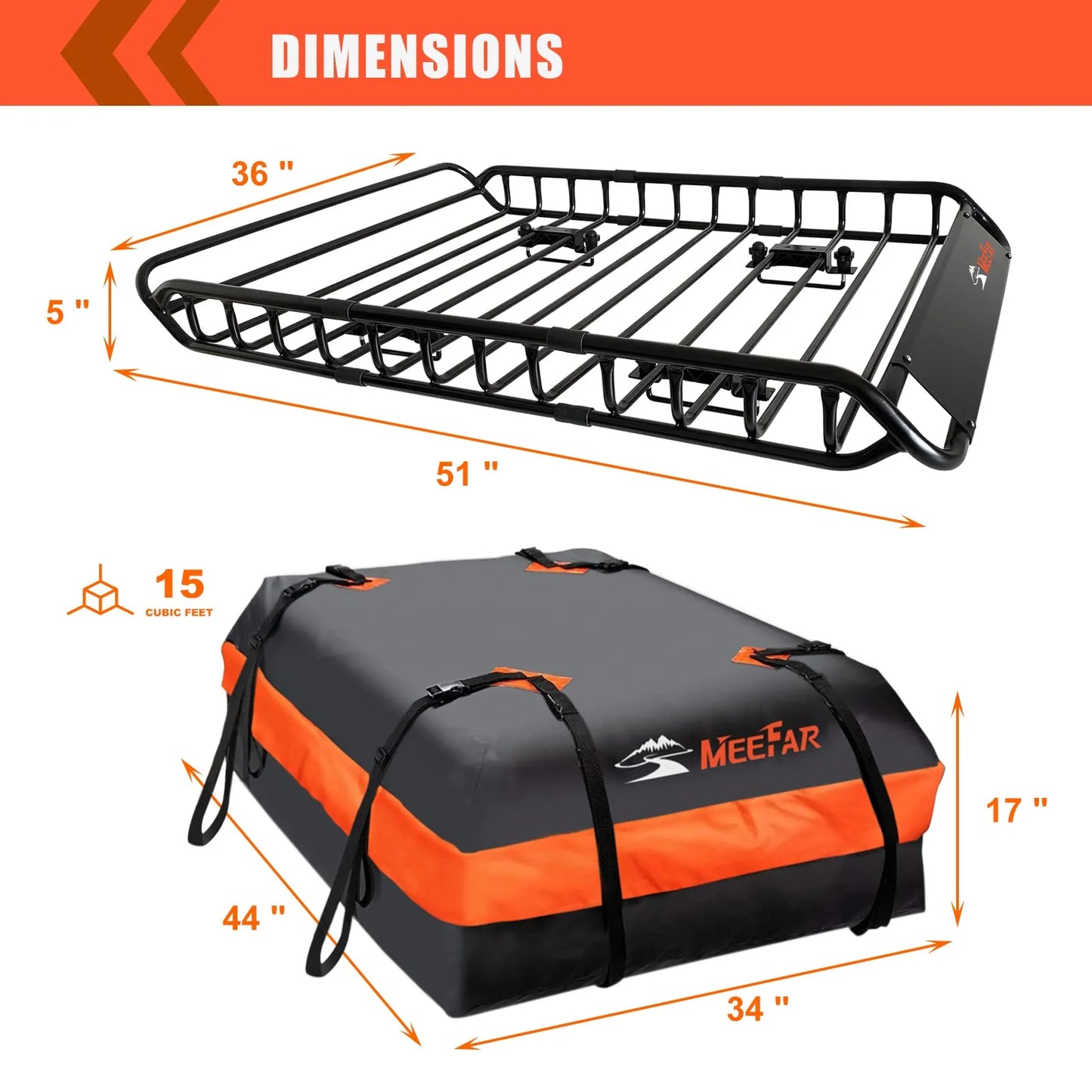 Roof Rack Carrier Basket Universal Rooftop