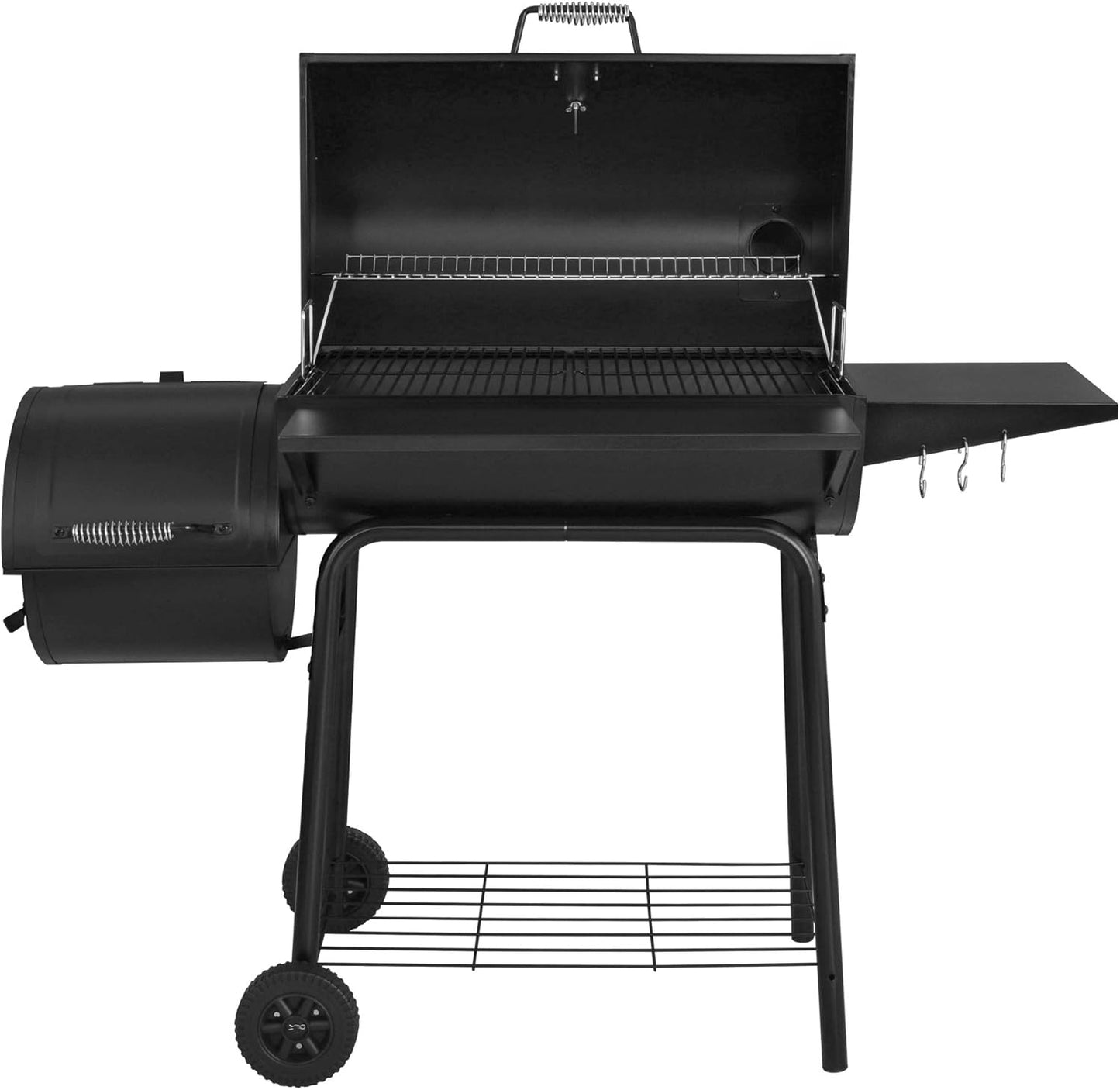 CC1830S 30" BBQ Charcoal Grill and Offset Smoker | 811 Square Inch cooking surface, Outdoor for Camping | Black