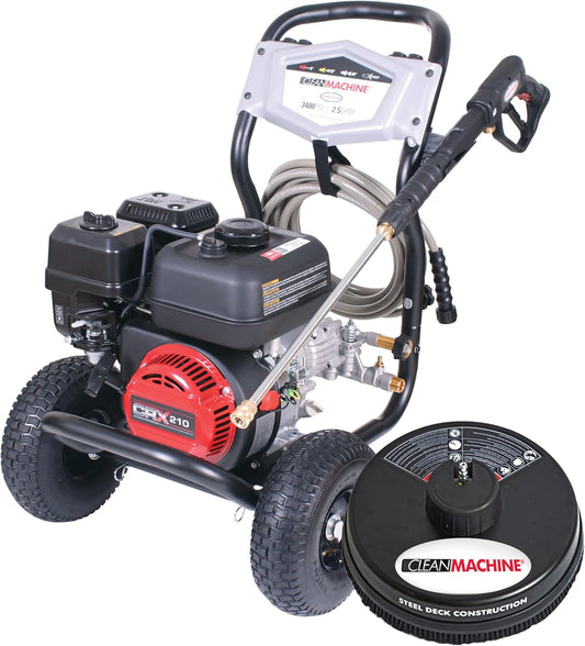 Cleaning CM61083 Clean Machine 3400 PSI Gas Pressure Washer, 2.5 GPM, CRX Engine, Includes Spray Gun and Wand, 4 QC Nozzle Tips, 5/16-in. x 25-ft. MorFlex Hose.