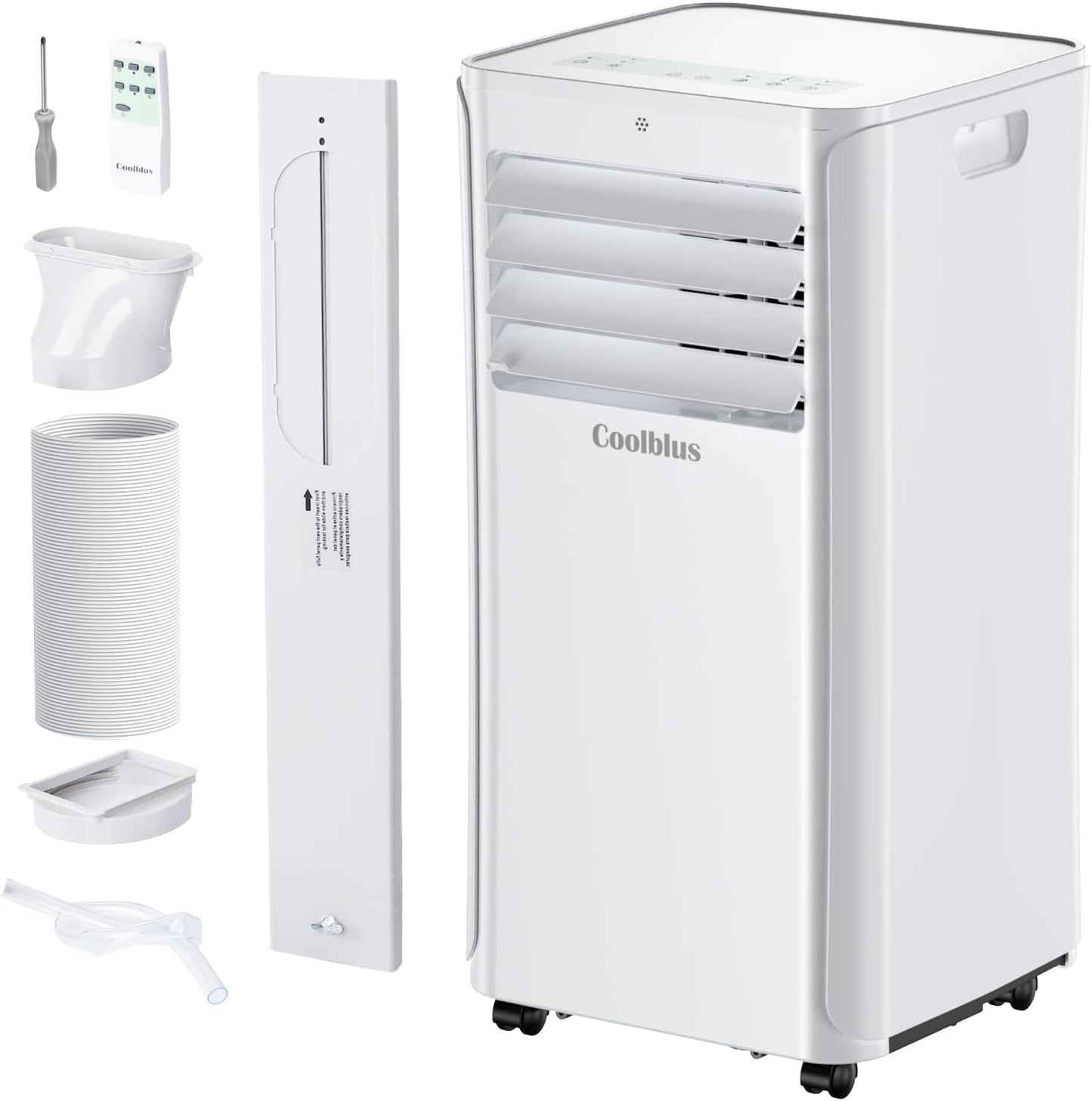 8500 BTU Portable Air Conditioners Cool Up to 360 Sq.Ft,3 IN 1 portable ac unit with Remote Control/LED Display/24Hrs Timer/Window Installation Kit & Screwdriver,White