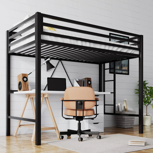 Junior Loft Bed Twin Size, Heavy Duty Twin Bed Frame