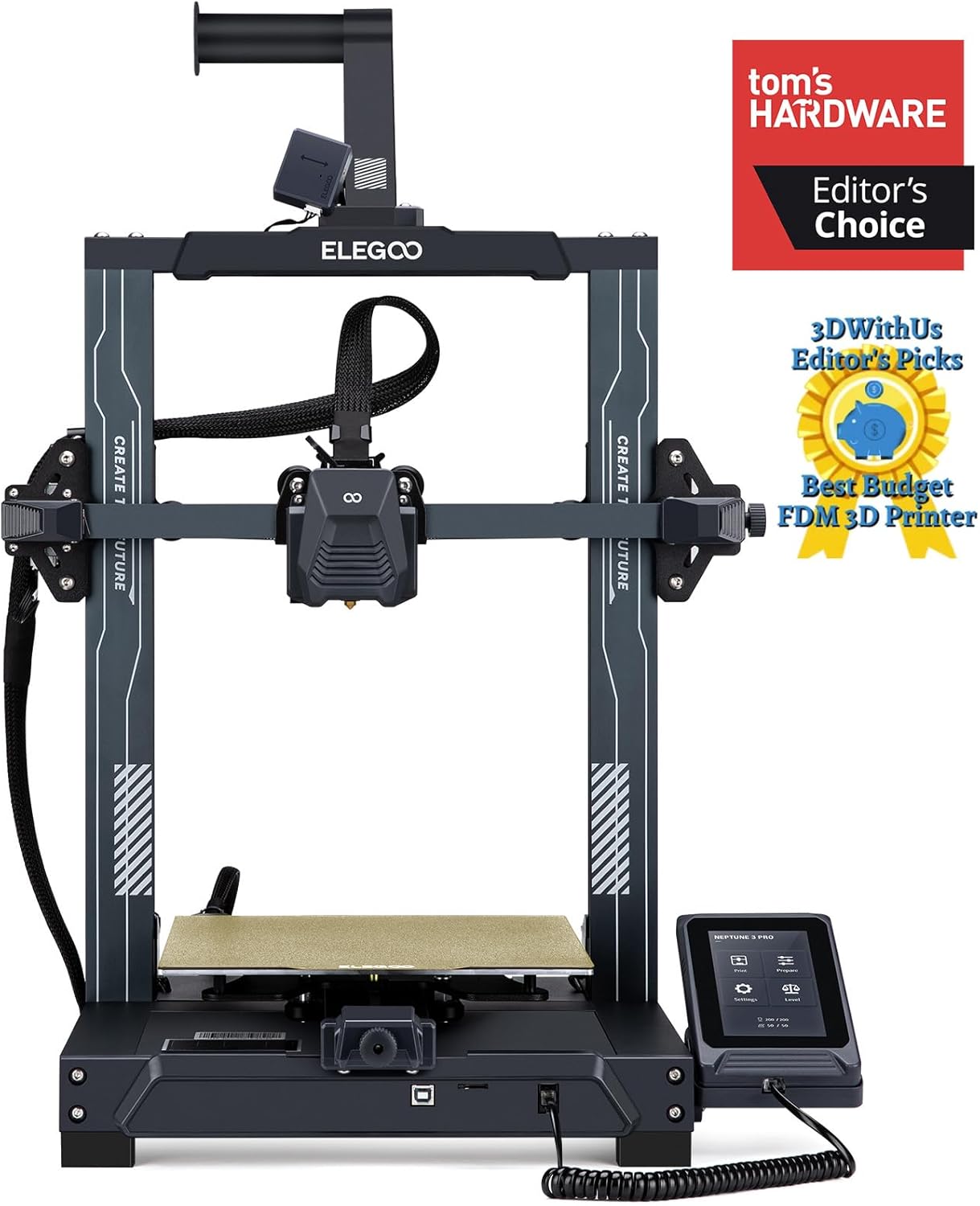Printer with Auto Bed Leveling, Dual-Gear Direct Extruder, Dual Lead Screw Drive, Removable Capacitive Screen, 8.85x8.85x11in Large Printing Size