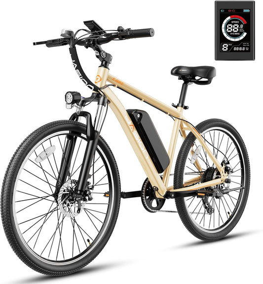EB5 Electric Bike for Adults with Peak 500W Brushless Motor, 40Miles 20MPH Commuting Electric Mountain Bike with 360Wh Removable Battery, 7-Speed, 26" Tires and Front Fork Suspension