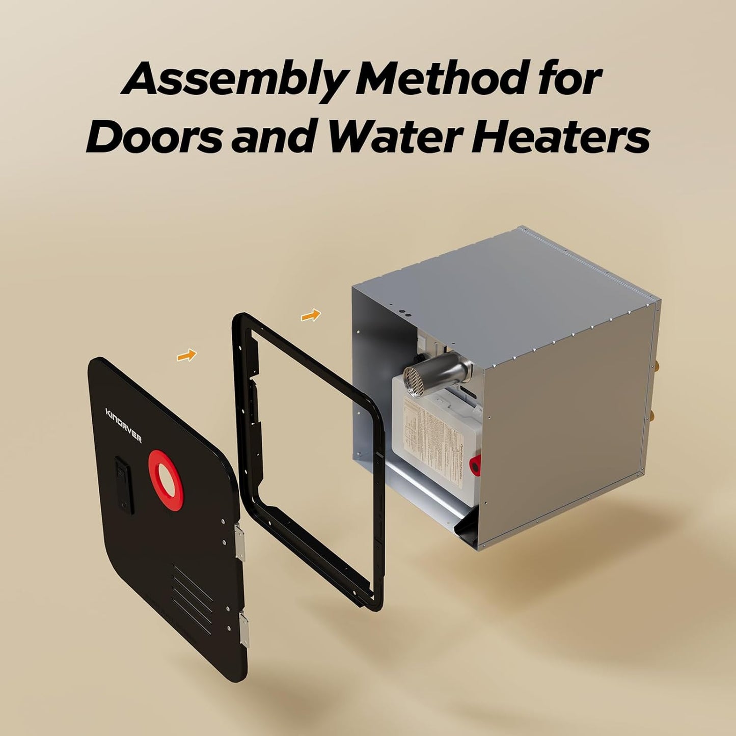 RV Tankless Water Heater without Door, , Propane Gas, DC 12V, 3 Optional Door Sizes 15"x15", 15"x18" and 18"x18" for Refitment, Compatible with All RVs, Sufficient Power, High Altitude