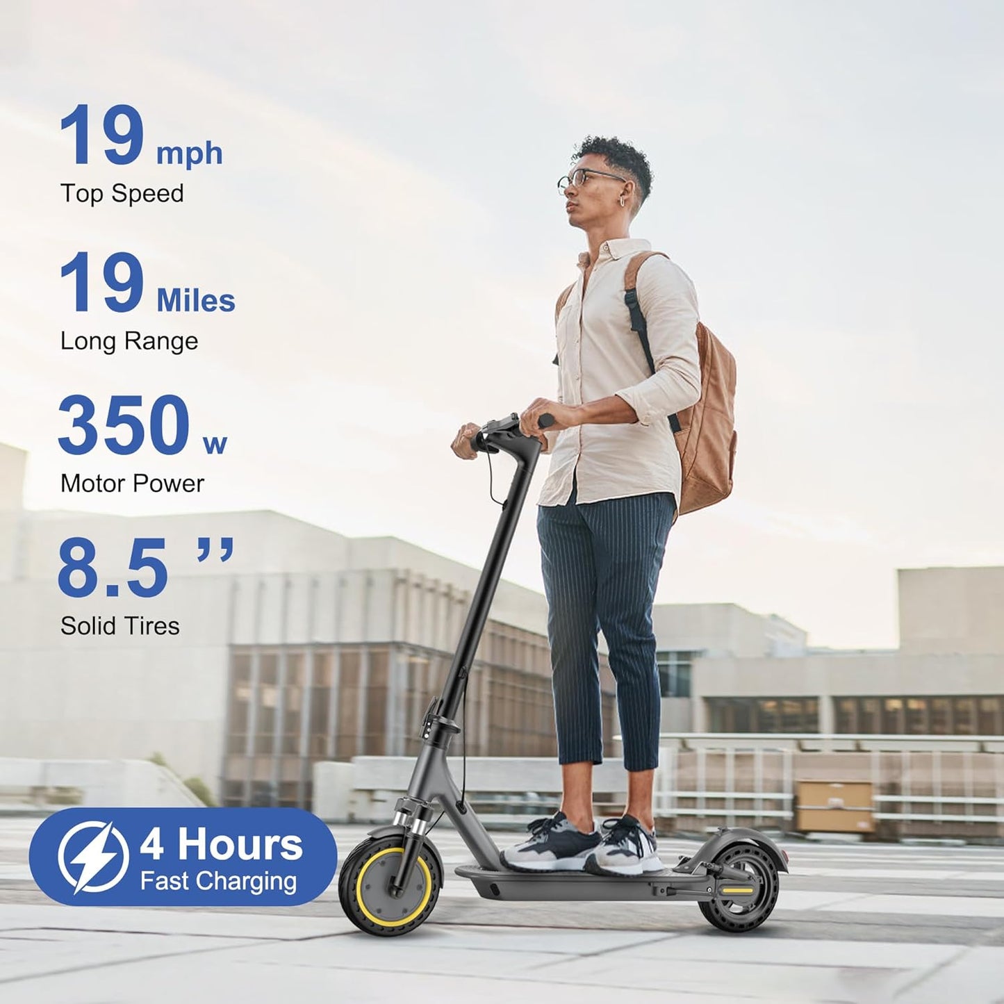 Electric Scooter Adults,Max 19/27/49 Miles Ranges,Top Speed 19/22 mph,350/750W Peak Motor, Folding E-Scooter with Dual Braking Dual Suspension