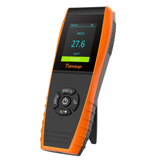 Air Quality Monitor PM2.5 PM10 Particle Counter, Formaldehyde, Temperature, Humidity, TVOC AQI Tester for Indoor/Outdoor Air Pollution Detection w/Data Export