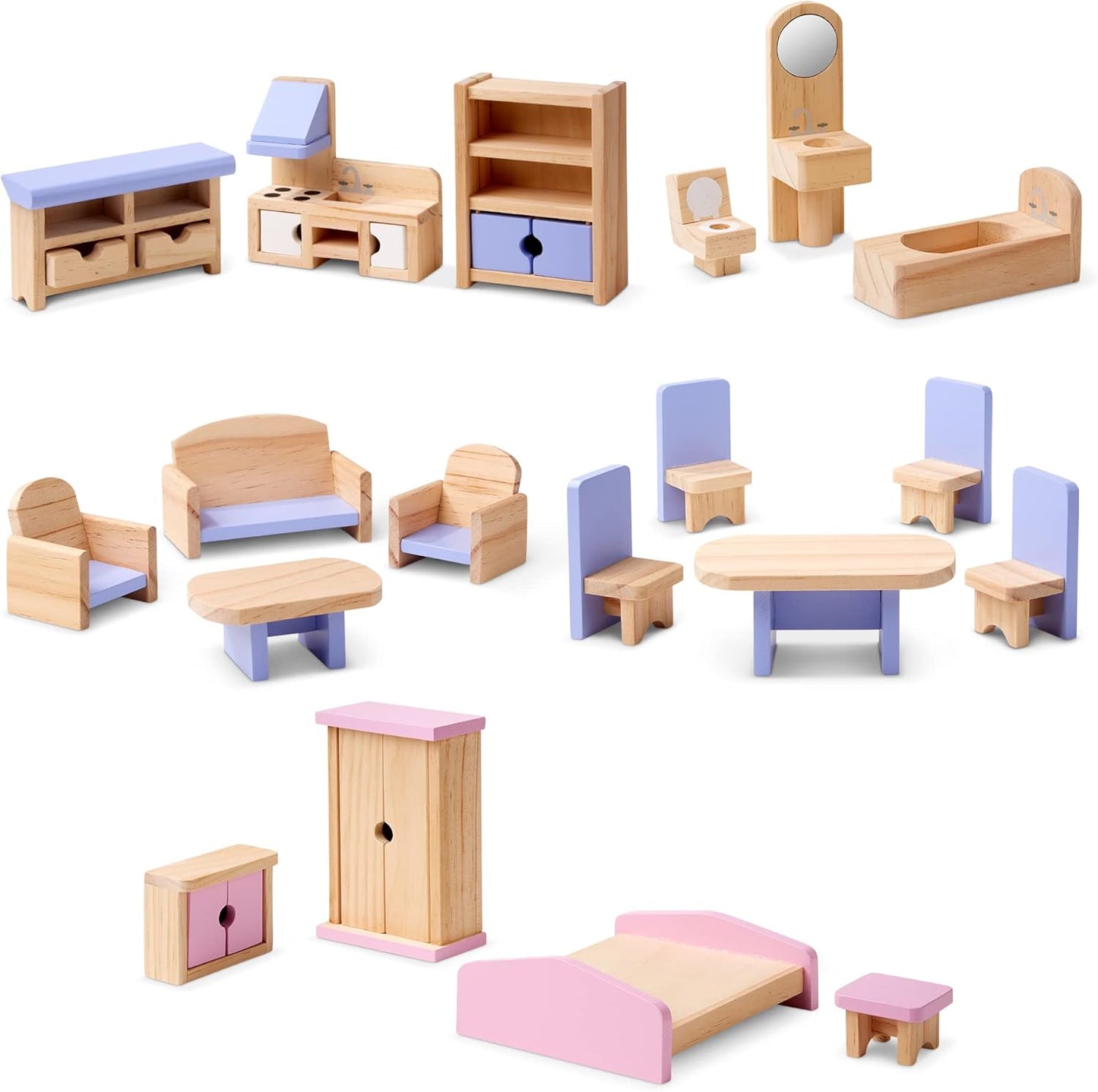 Wooden multi-layer dollhouse Wooden multi-layer children's imaginative playhouse