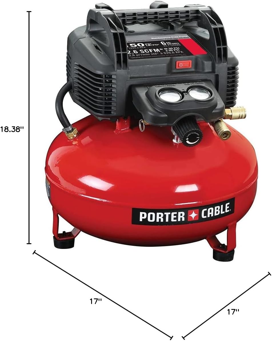 Air Compressor, 6-Gallon, Pancake, Oil-Free (C2002-ECOM)