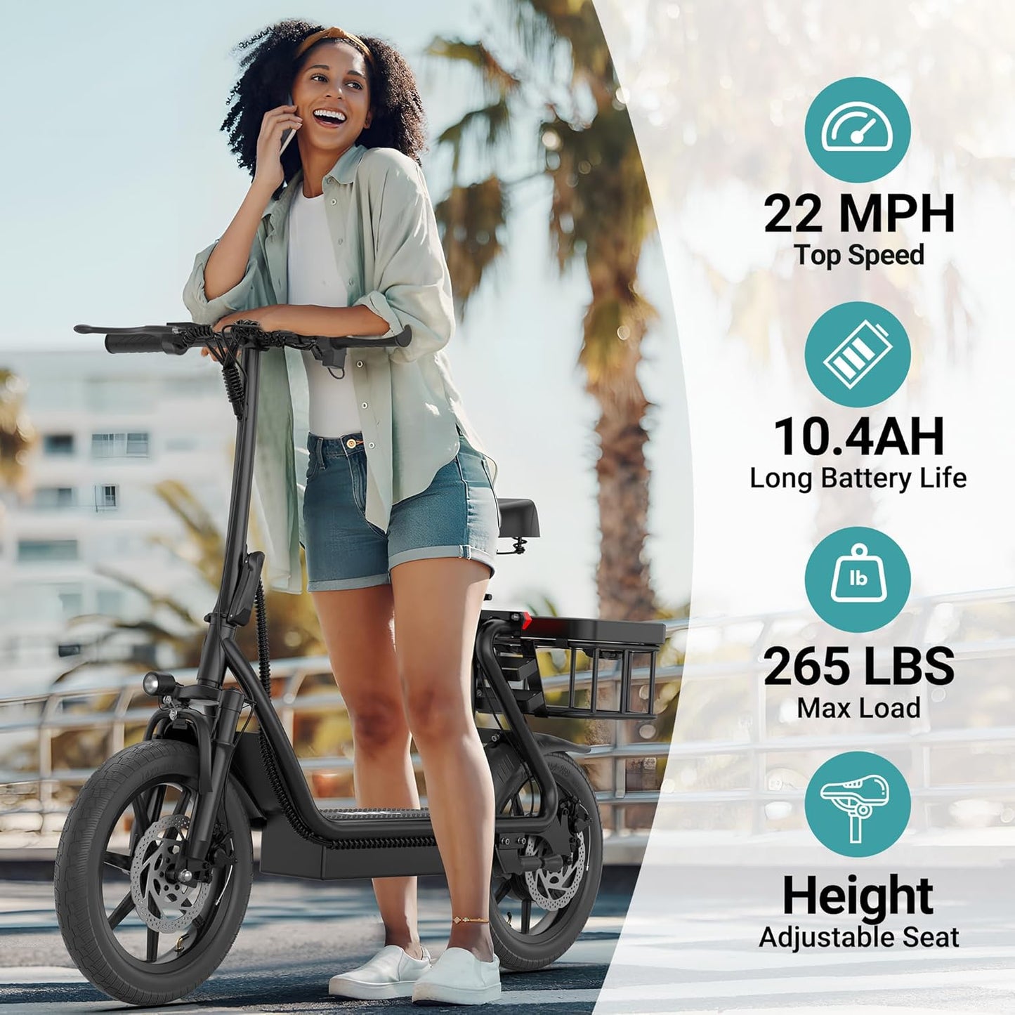Electric Scooter Adults,Max 19/27/49 Miles Ranges,Top Speed 19/22 mph,350/750W Peak Motor, Folding E-Scooter with Dual Braking Dual Suspension