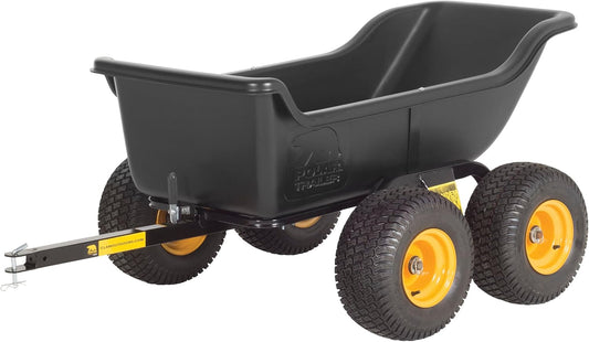 Heavy Duty Tandem Axle Cubic Foot ATV UTV Lawn Mower Trailer TA1200 and Wide Track Rubber Wheels Hauling Outdoor-Black, 1200 lbs. -15 cu.ft