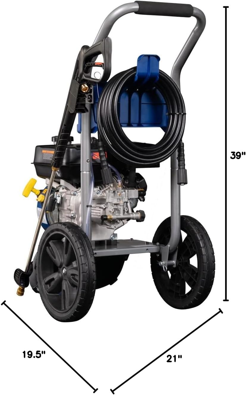 WPX3400 Gas Pressure Washer, 3400 PSI and 2.6 Max GPM, Onboard Soap Tank, Spray Gun and Wand, 5 Nozzle Set, for Cars/Fences/Driveways/Homes/Patios/Furniture