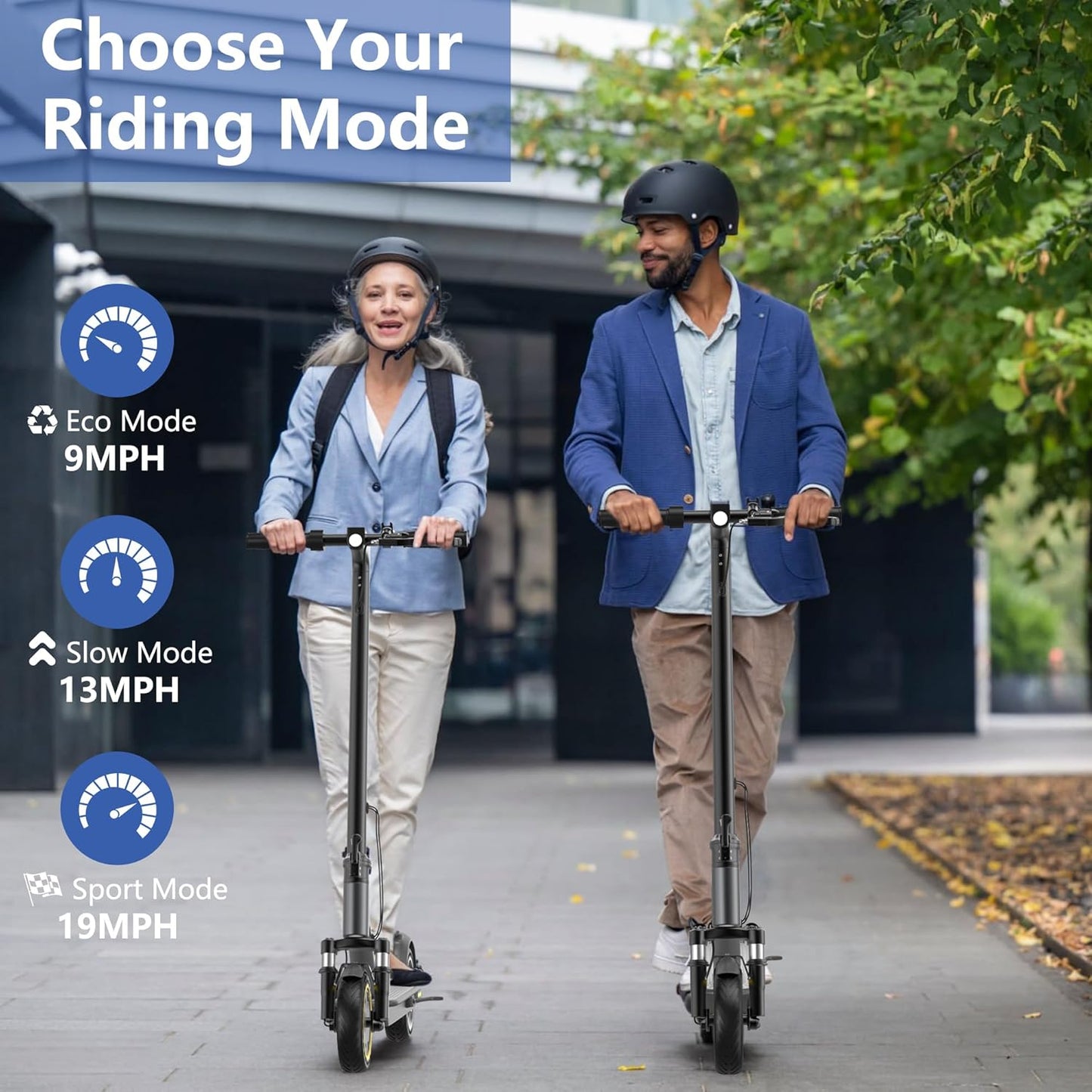 Electric Scooter Adults,Max 19/27/49 Miles Ranges,Top Speed 19/22 mph,350/750W Peak Motor, Folding E-Scooter with Dual Braking Dual Suspension