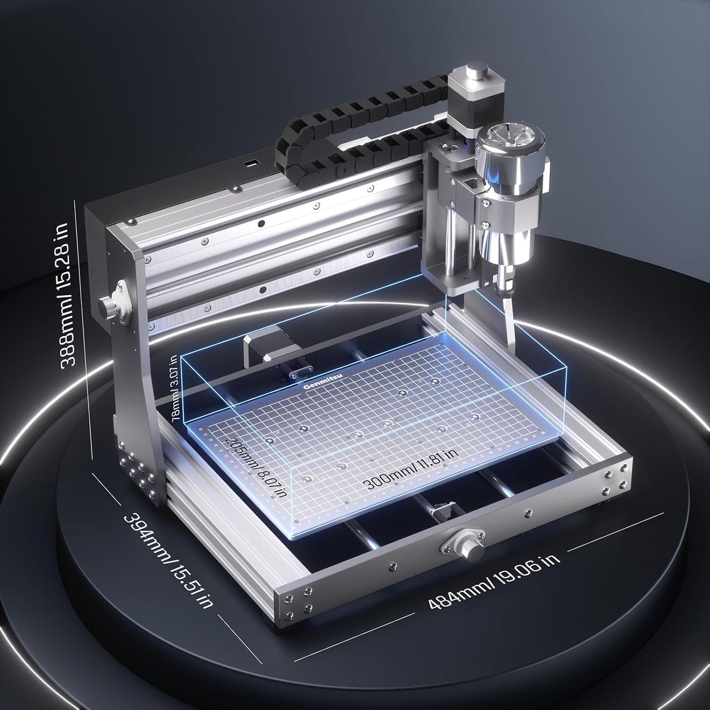 Router Kit GRBL Control 3 Axis Plastic Acrylic PCB PVC Wood Carving Milling Engraving Machine with Offline Controller, XYZ Working Area 300 x 180 x 45mm