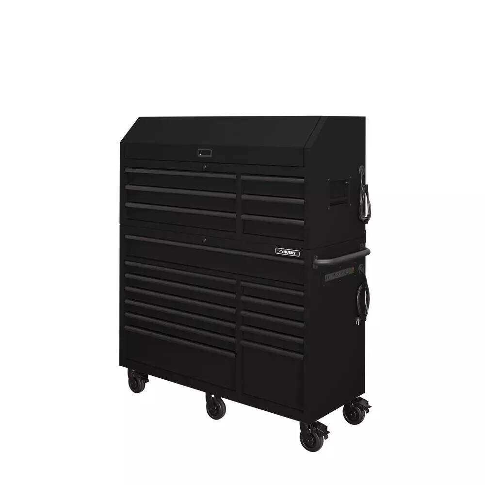 HEAVY-DUTY 56 IN. W 18-DRAWER COMBINATION TOOL CHEST AND CABINET SET, MATTE BLACK